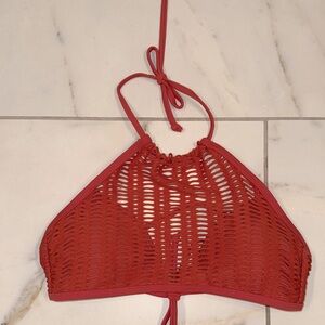 Red Halter Bikini Top